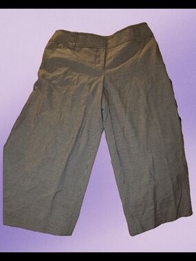 LOFT Women's Black & White Micro-Check Cropped Pants
